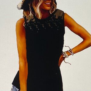 TART BLACK LACE TOP XS EX CONDITION